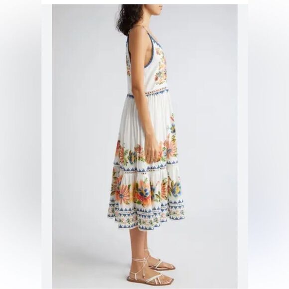 Farm Rio Delicate Garden A Line Cotton Dress NWT Flawed - Picture 4 of 8